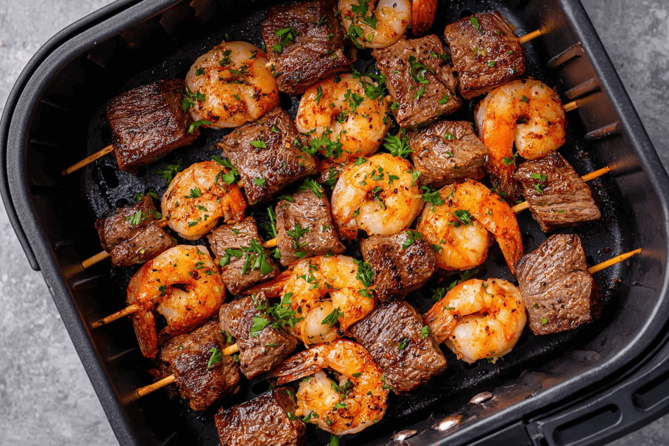 Shrimp And Steak Cabobs Air Fryer Recipe