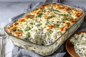 Spinach Artichoke Chicken Casserole