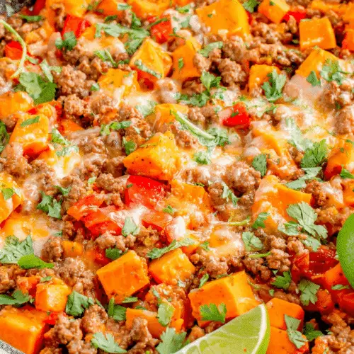 Tex-Mex Ground Beef & Sweet Potato Skillet Recipe