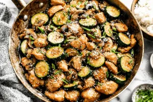Zucchini Mushroom Chicken Stir Fry