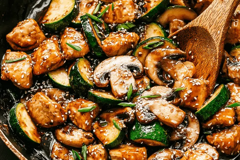 Zucchini Mushroom Chicken Stir Fry Recipe