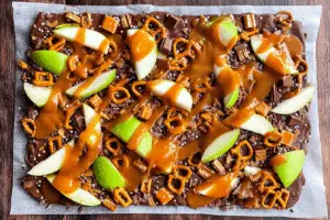 Apple Pretzel Chocolate Bark