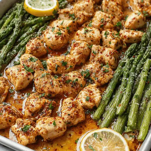 Baked Chicken Bites with Asparagus Recipe