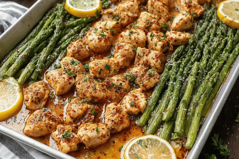 Baked Chicken Bites with Asparagus Recipe