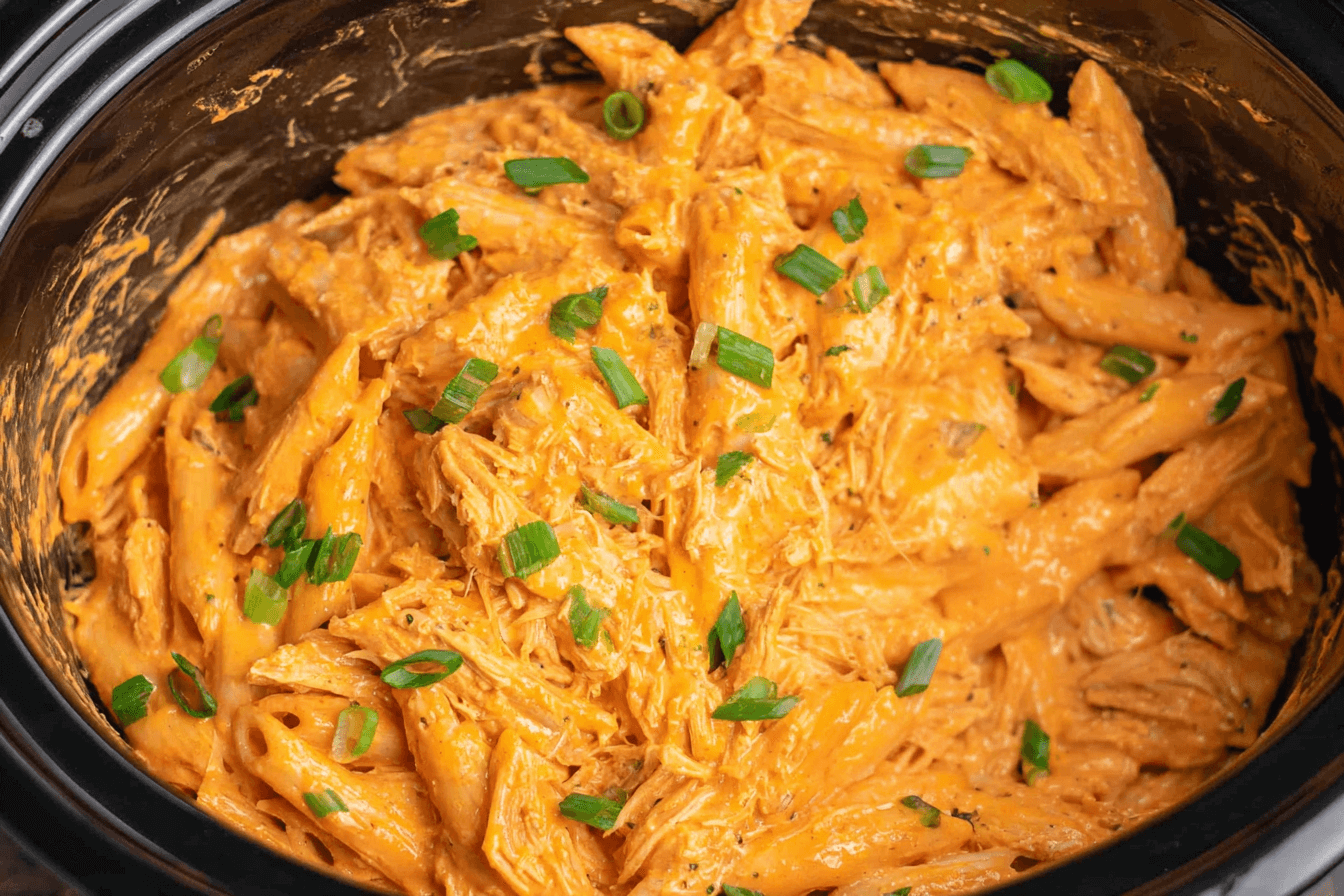 Buffalo Chicken Pasta in the Crock Pot Recipe