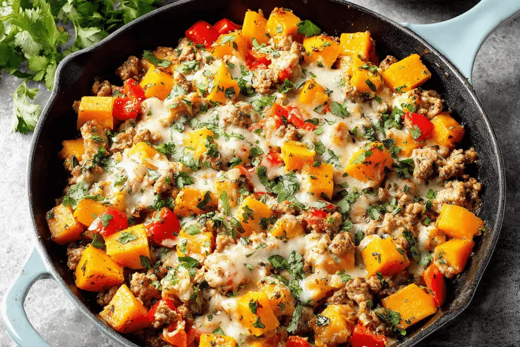 Butternut Squash and Turkey Skillet Bake Recipe