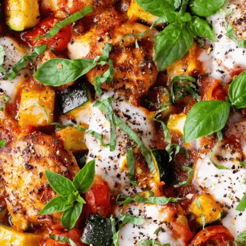 Caprese Chicken & Zucchini Recipe