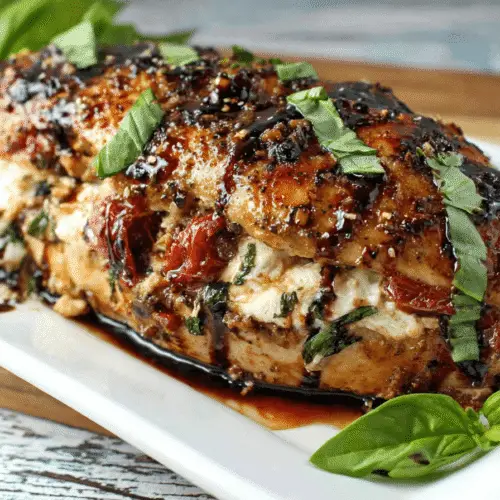 Caprese Stuffed Chicken With Balsamic Glaze Recipe