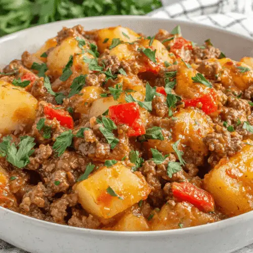 Cheesy Beef and Potato Hash Recipe