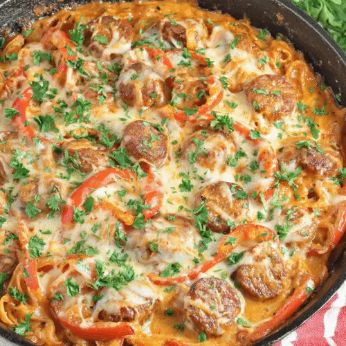 Cheesy Sausage And Peppers Recipe