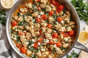 Chicken Feta Spinach Pasta