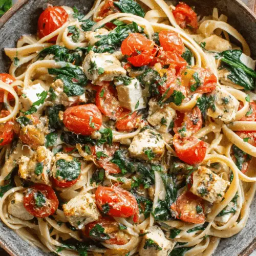 Chicken Feta Spinach Pasta Recipe