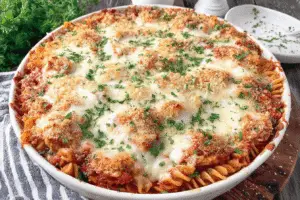 Chicken Parmesan Pasta Bake
