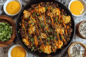 Chile Ground Beef And Cauliflower