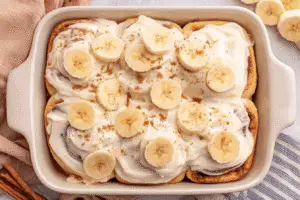 Cinnamon Banana Rolls with Cream Cheese Frosting