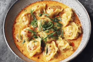 Coconut Curry Gyoza Soup