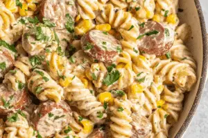 Cream Cheese Smoked Sausage Pasta