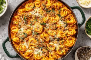 Creamy Tortellini Pasta With Ground Turkey