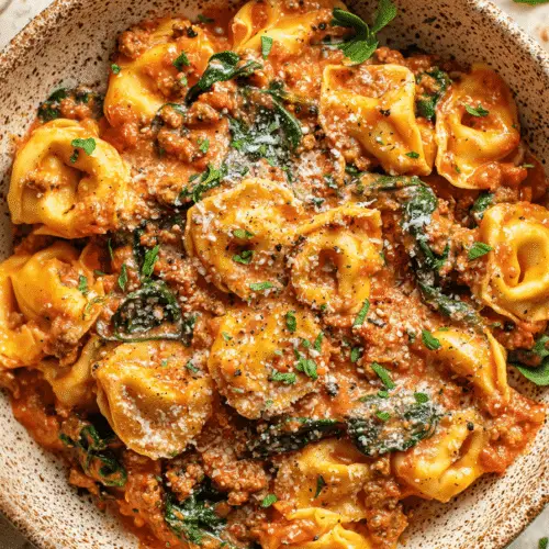 Creamy Tortellini Pasta With Ground Turkey Recipe