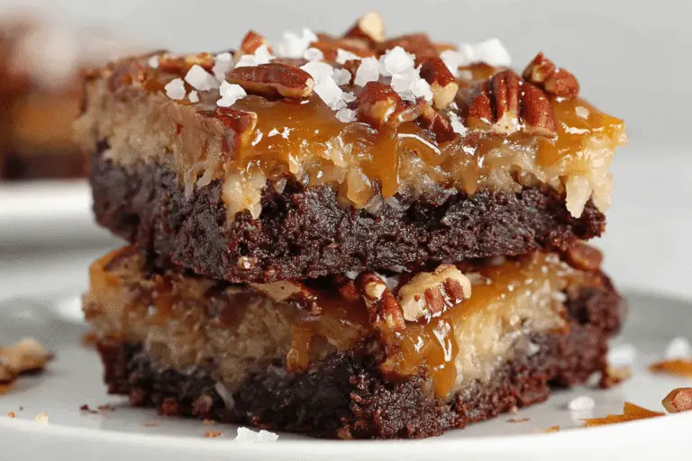 Decadent Brownies with Coconut Pecan Topping Recipe
