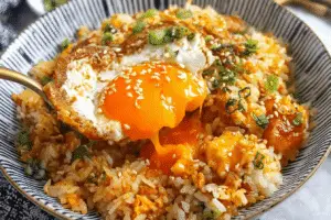 Easy Korean Egg Fried Rice Bowl