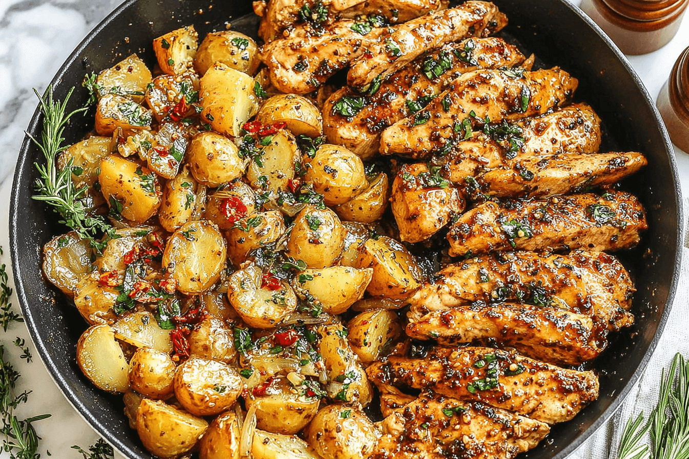 Garlic Butter Chicken with Sautéed Potatoes Recipe