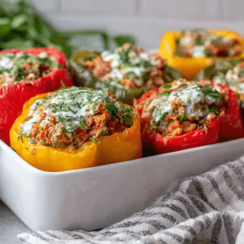 Greek Chicken Stuffed Peppers Recipe