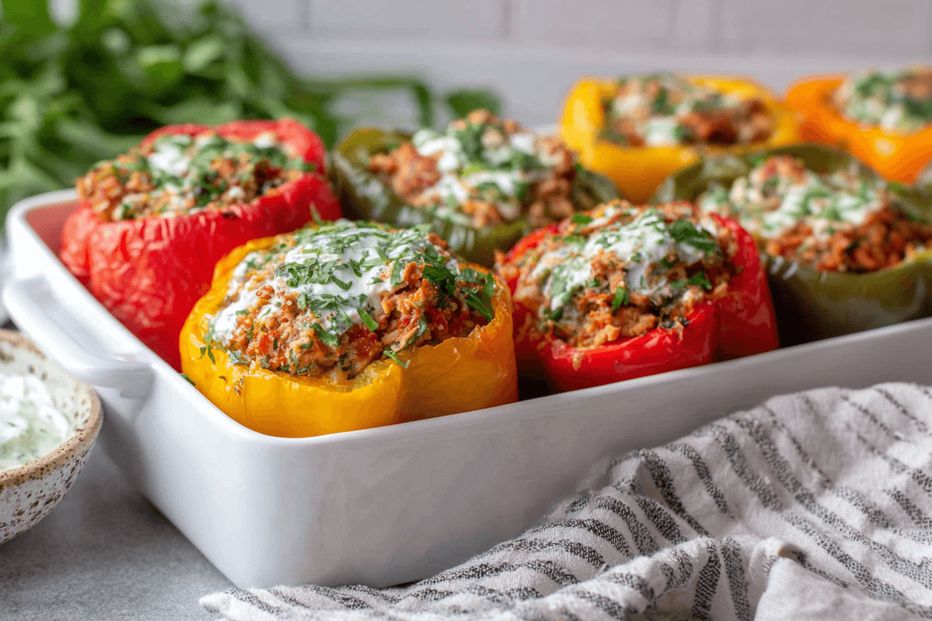 Greek Chicken Stuffed Peppers Recipe