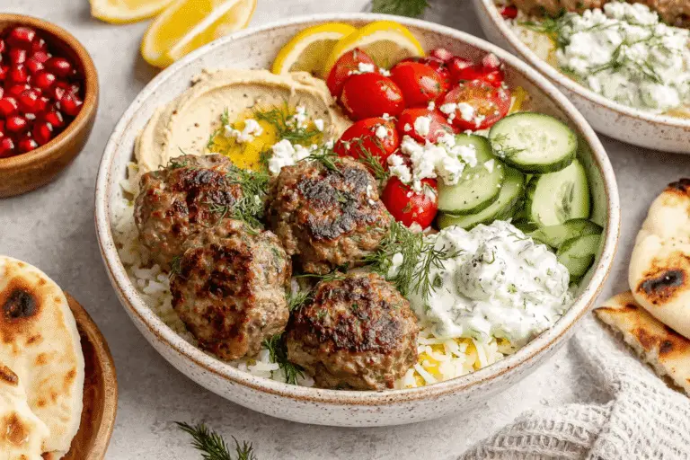 Greek-Inspired Meatball Bowls Recipe