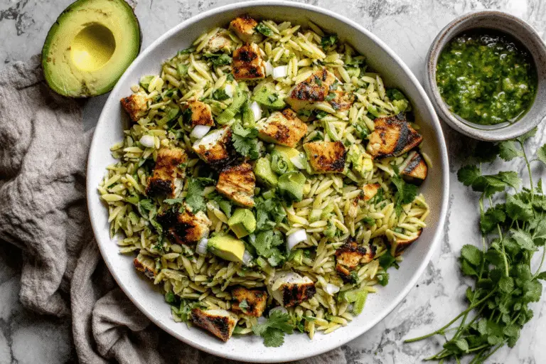 Grilled Chicken Orzo Salad With Avocado Recipe