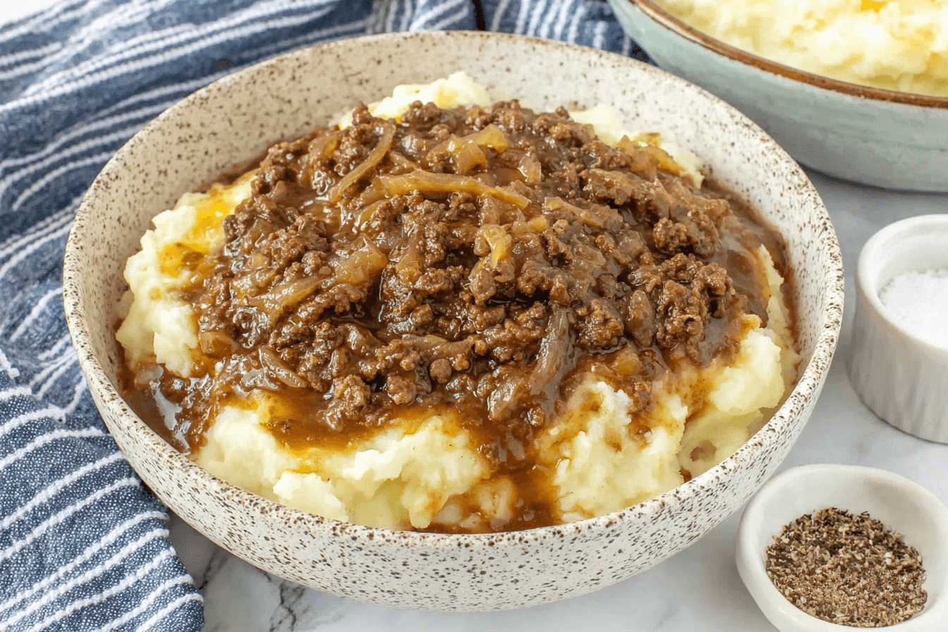 Ground Beef And Gravy Over Mashed Potatoes Recipe