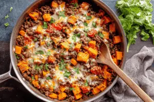Ground Beef & Sweet Potato Skillet