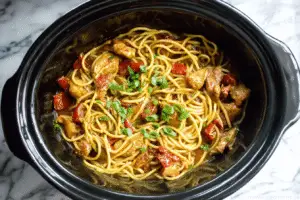 Honey Garlic Chicken with Spaghetti