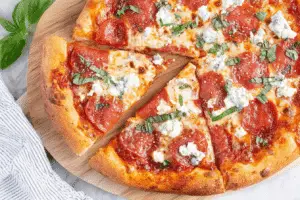 Hot Honey Pepperoni Pizza With Ricotta