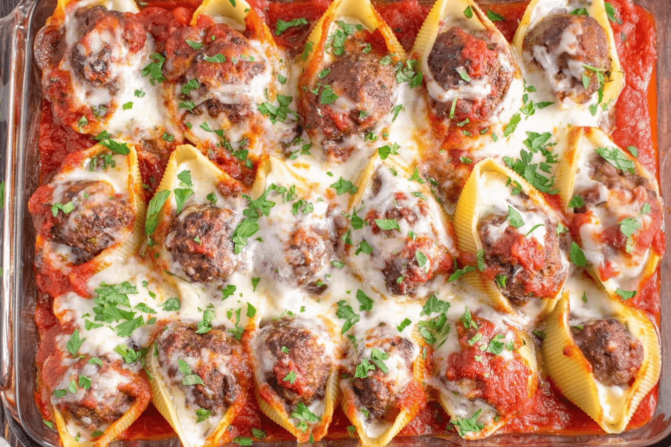 Meatball Stuffed Shell Pasta Recipe