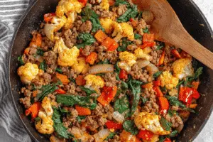 Mexican-Inspired Ground Beef And Cauliflower Skillet