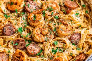 One Pot Creamy Cajun Shrimp Pasta