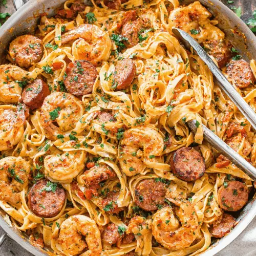 One Pot Creamy Cajun Shrimp Pasta Recipe