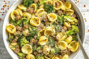 Orecchiette with Broccoli and Beef
