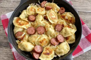 Pierogies and Kielbasa Skillet