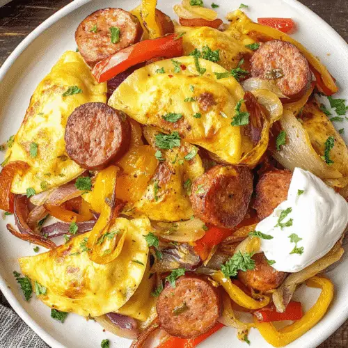 Sheet Pan Sausage and Pierogies Recipe