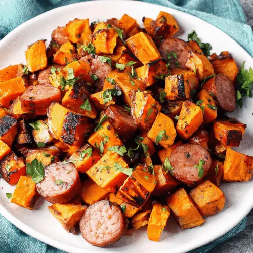 Sheet Pan Sweet Potato and Sausage Bake Recipe