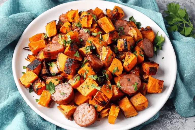 Sheet Pan Sweet Potato and Sausage Bake Recipe