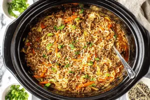 Slow Cooker Ramen Noodles With Ground Beef