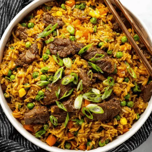 Stir-Fried Steak and Vegetable Rice Recipe