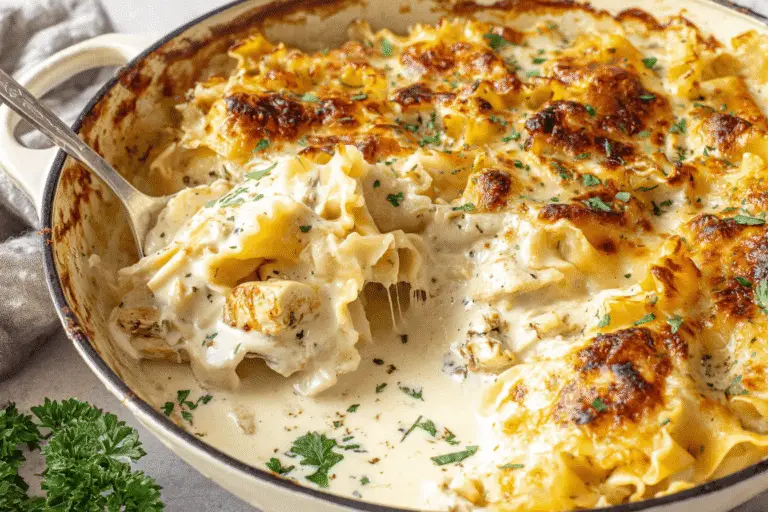 White Chicken Skillet Lasagna