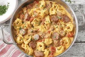 Andouille Sausage Tortellini Skillet