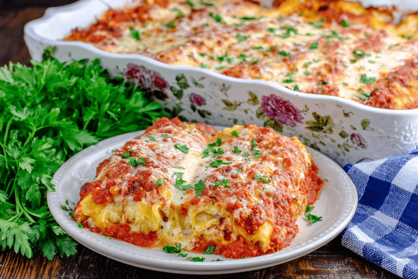 Italian Sausage & Cheese Baked Manicotti Recipe