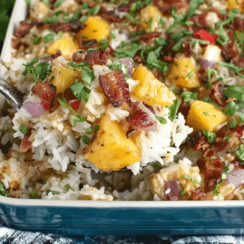Aloha Pineapple Chicken Rice Casserole Recipe