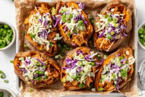 BBQ Chicken Stuffed Sweet Potatoes